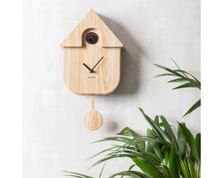Karlsson Koekoeksklok Modern Cuckoo - Naturel - 8.5x21.5x41cm - Wandklok Modern