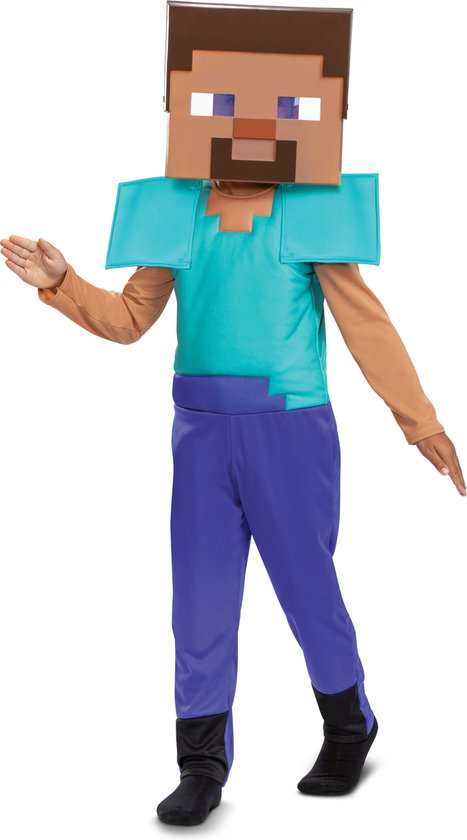 JAKKS PACIFIC - Steve Minecraft Vermomming voor kind - 122/134 (7-8 jaar)