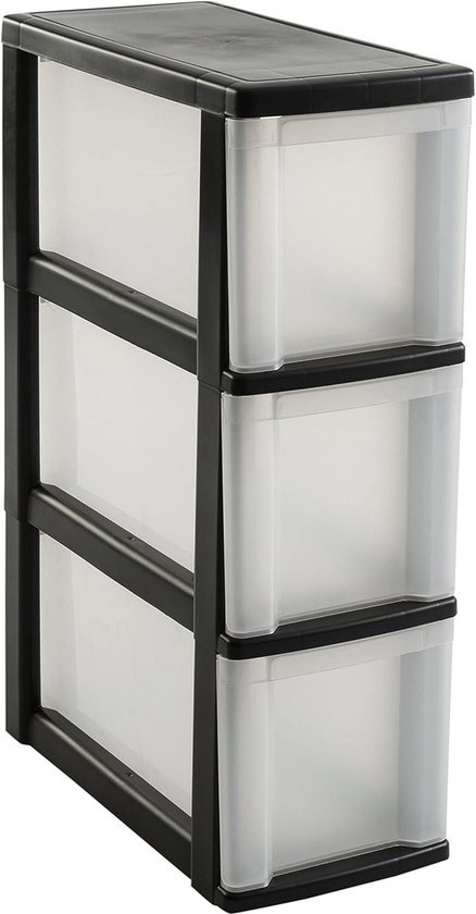 SUNDIS Tag Tower, tour de rangement en plastique gris, 5 tiroirs