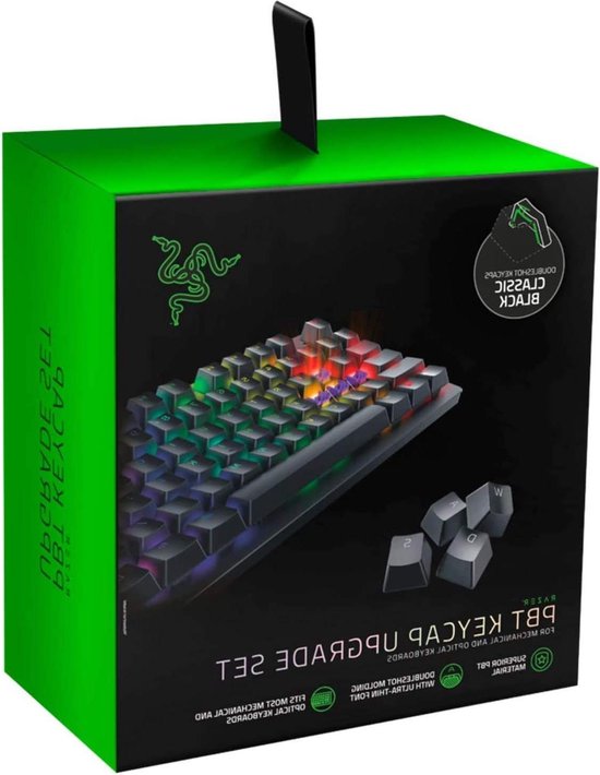 Foto: Pbt keycap upgrade set compatibel met achtergrondverlichting superieur pbt glansbestendig materiaal ultraste dun lettertype zwart transparent keycaps