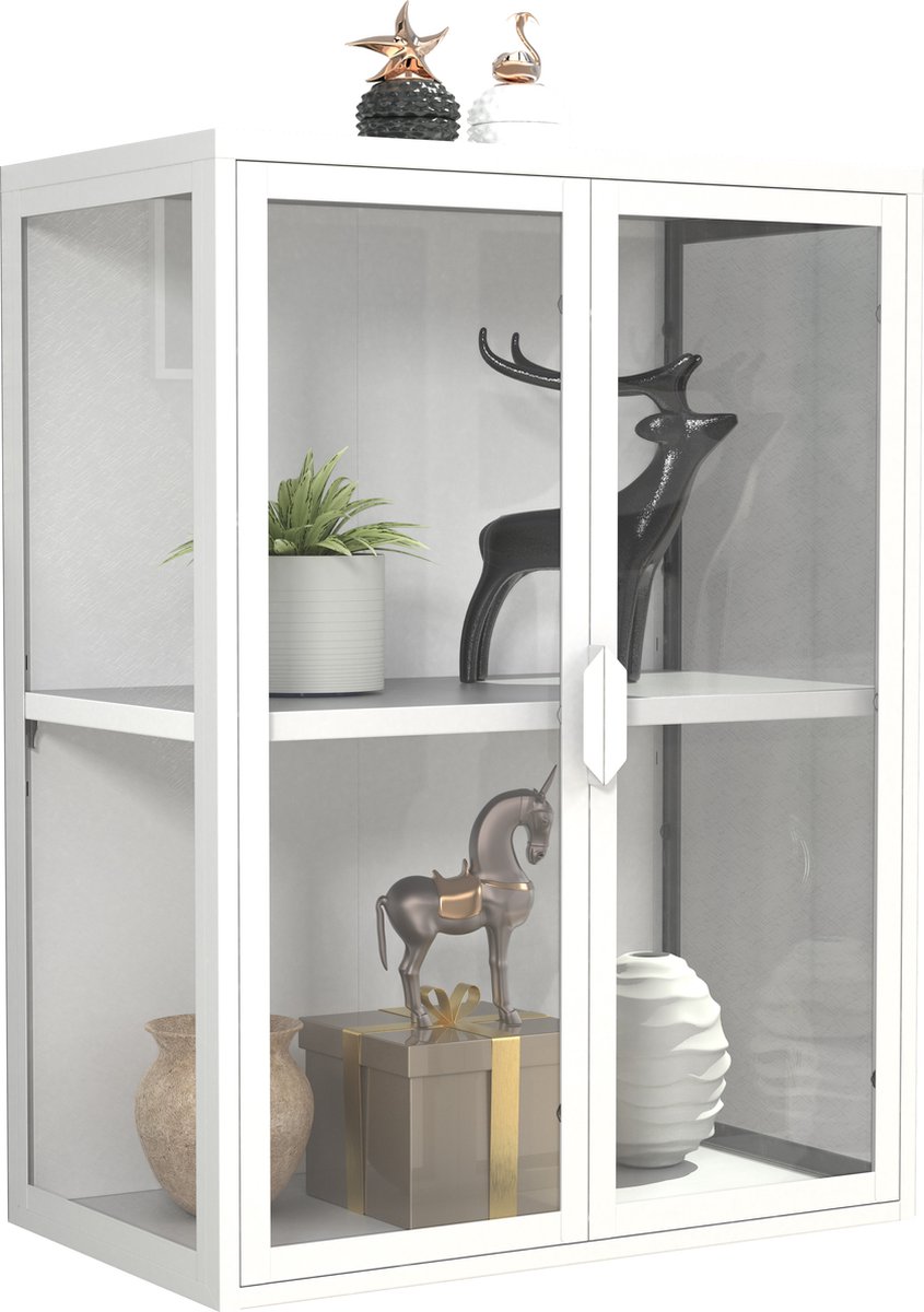 VCM stalen wandvitrine wandvitrine glas wandvitrine glas 80x60x35 cm Floka M