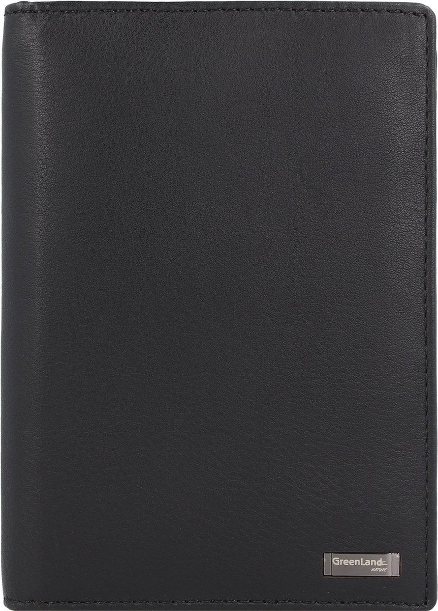 Greenland Nature Zwarte Nappa Paspoortkoffer RFID Leer 11,5 cm - schwarz