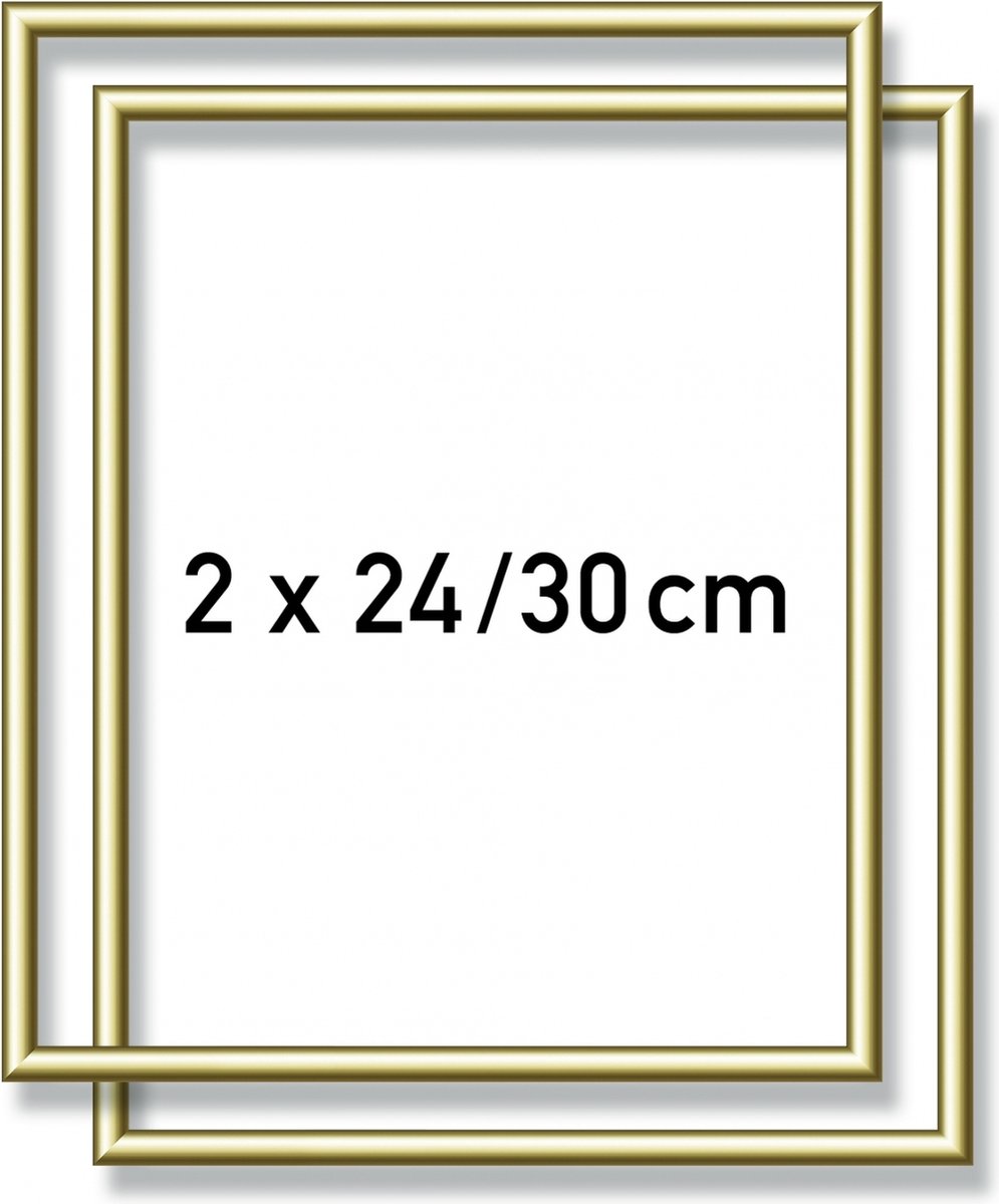 Aluminium lijst - 2X  24x30 cm Goud