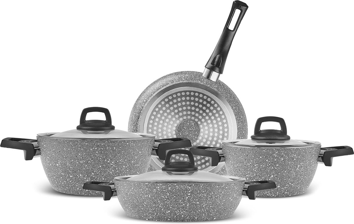 Pannenset - Kookpan met Deksel - Saucepan - Braadpan - Wokpan