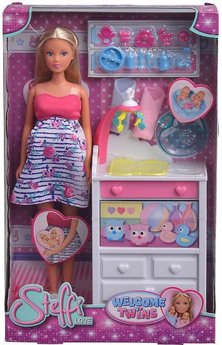 Simba - Steffi Love - Welcome Twins - Zwangere pop - Commode - Badkuip - 29cm - Pop — afbeelding 13