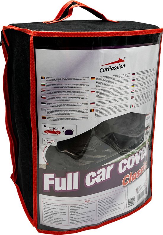 CarPassion Classic Car Cover - Housse de Protection - Imperméable & Antigel - Taille XL - Zwart - 485 x 137 x 150 cm