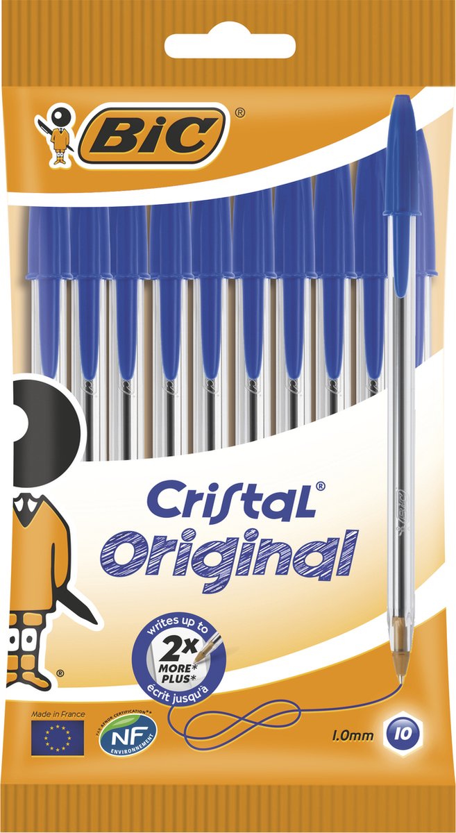 Bic balpennen set - 10x stuks - blauw - pennen - pennenset
