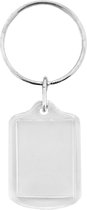 Porte-clés rectangulaire vierge en plexiglas CombiCraft , petit format 21 x 28 mm - 10 pièces