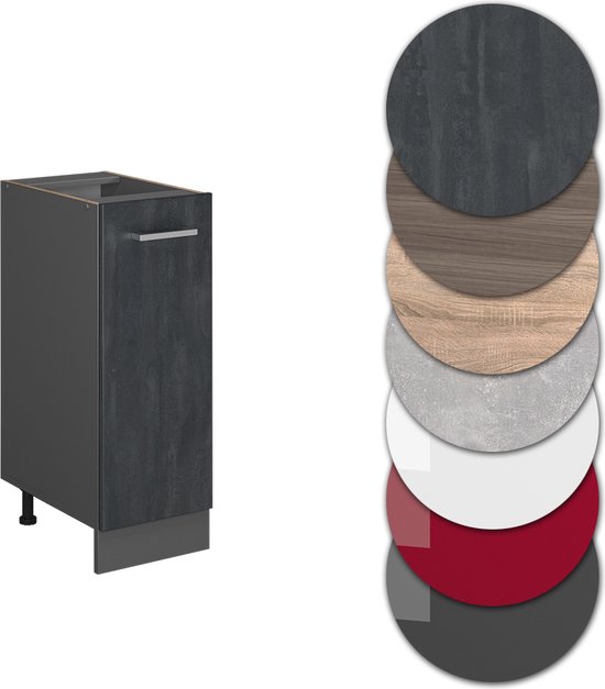 Vicco Armoire à pharmacie R- Line, Béton Zwart /Anthracite, 30 cm sans plan de travail