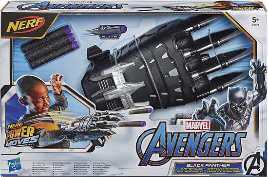 Marvel Avengers – Griffes de combat Black Panther lance-fléchettes Nerf  Power Moves 