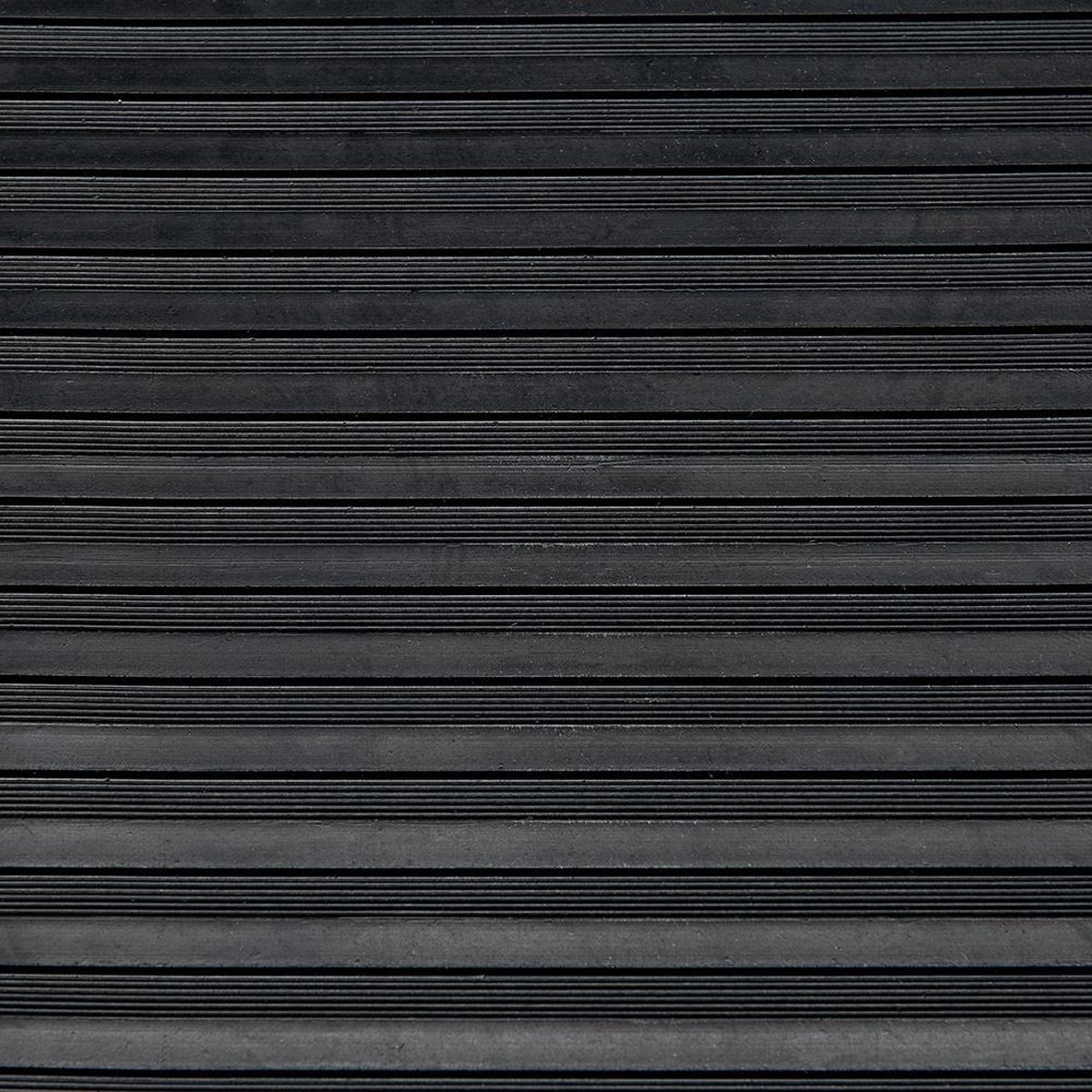 Deurmat-Rubber vloermat strepen zwart 3mm dikte op rol