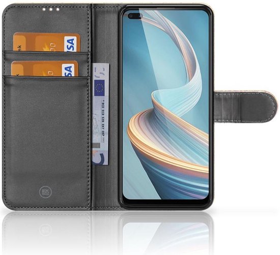 PU Premium Housse pour OPPO Reno4 Z Portefeuille Batik Orange