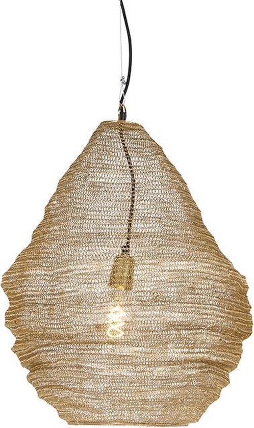 QAZQA nidum - Lampe à suspension - 1 lumière - Ø 450 mm - Or/ laiton
