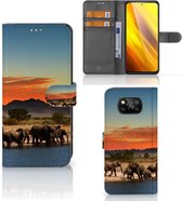 Wallet Book Case Xiaomi Poco X3 | Poco X3 Pro Telefoon Hoesje Olifanten