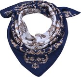 Melady Sjaal Dames Print 70*70 cm Blauw Synthetisch Shawl Dames