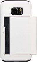ADEL Kunststof Back Cover Hardcase Hoesje Geschikt voor Samsung Galaxy S7 Edge - Pasjeshouder Wit