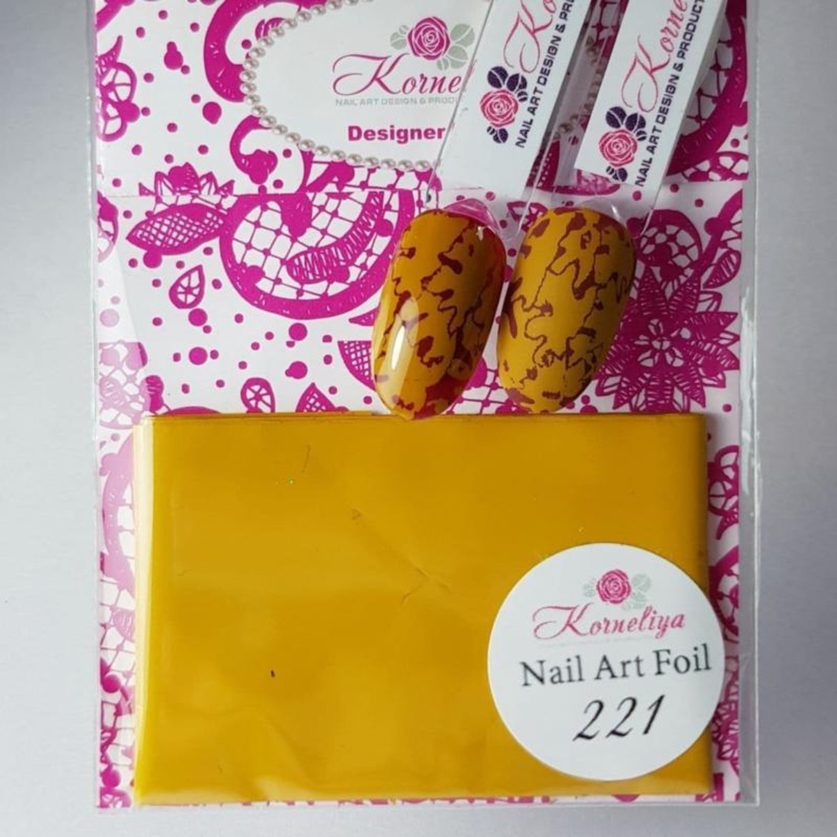 Goedkoopste Korneliya Nailart folie - Transfer folie - Nagel Folie Mat CraquelÃ© Mosterdgeel 221