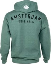 Amsterdam Originals Hoodie Groen met Weedblad maat Extra Large Amsterdam Hogesluis