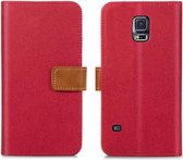 iMoshion Luxe Canvas Booktype Samsung Galaxy S5 (Plus) / Neo hoesje - Rood