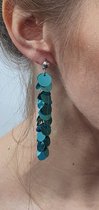CHIAMAX - disco - boucles d'oreilles paillettes - turquoise