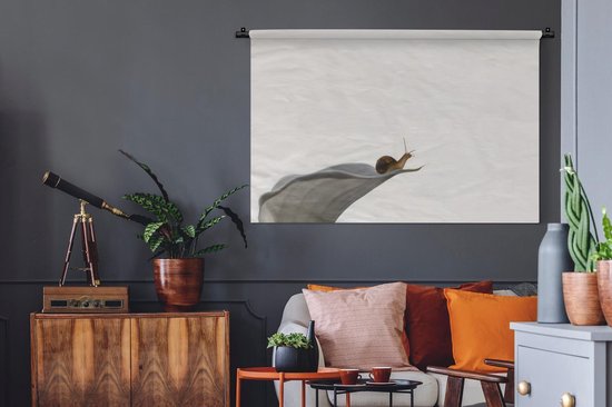 Tapisserie Forest Life - Petit escargot sur lys Tapisserie coton 120x80 cm - Tapisserie avec photo