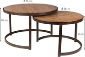 Nesthaus Bijzettafel Set Hanne Ø 61 cm - Ø 74 cm