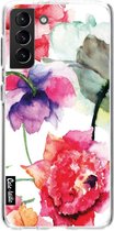 Casetastic Samsung Galaxy S21 Plus 4G/5G Hoesje - Softcover Hoesje met Design - Watercolor Flowers Print