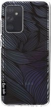 Casetastic Samsung Galaxy A52 (2021) 5G / Galaxy A52 (2021) 4G Hoesje - Softcover Hoesje met Design - Wavy Outlines Black Print