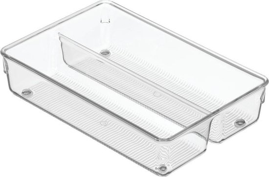 iDESIGN Linus Shallow Drawer Organizer Clear 6x12x2