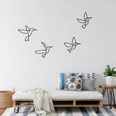 Metalen Wanddecoratie Line Birds (set van 8)