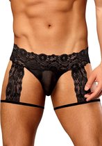 G-String Garter Short - Black - S/M - Maat S/M - Lingerie For Him - black - Discreet verpakt en bezorgd