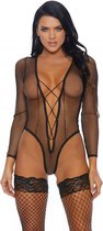 Caught Being Naughty Teddy - Black - Maat XL - Lingerie For Her - black - Discreet verpakt en bezorgd