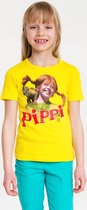 Pippi Langkous kinder shirt geel - Logoshirt - 80/86