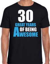 30 Great years of being awesome cadeau t-shirt zwart voor heren - 30 jaar verjaardag kado shirt / outfit L
