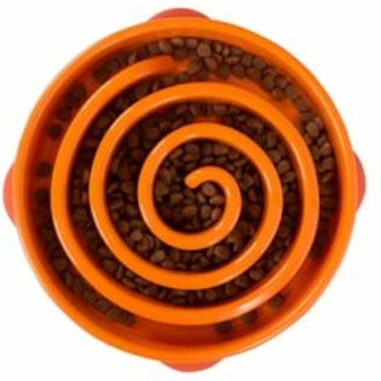 Slo Bowl Fun Feeder Voerbak - M - Oranje - Ø 28 cm