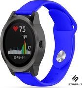 Strap-it Siliconen sport bandje - geschikt voor Garmin Vivoactive 3 / Vivomove HR / Venu / Venu SQ / Forerunner 245 / 645 - blauw