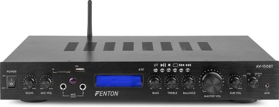 Surround versterker - Fenton AV-150BT - 5.1 versterker met Bluetooth 380W - Home cinema - Zwart - Fenton