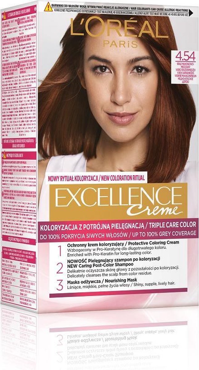 L'Oreal Excellence Creme farba do włosów 4.54 Brąz Mahoniowo