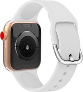 Apple watch bandje silicone met D sluiting 42mm-44mm wit small Watchbands-shop.nl