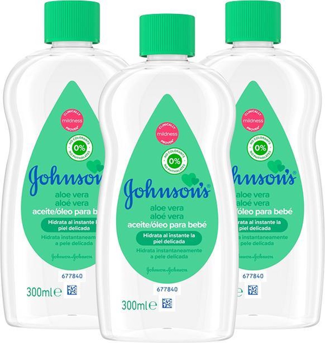 Goedkoopste Johnson's Baby Olie Aloe Vera 3 x 300 ml- Voordeelverpakking
