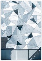 Dibond - Getekende Driehoeken op de Muur - 40x60cm Foto op Aluminium (Wanddecoratie van metaal)