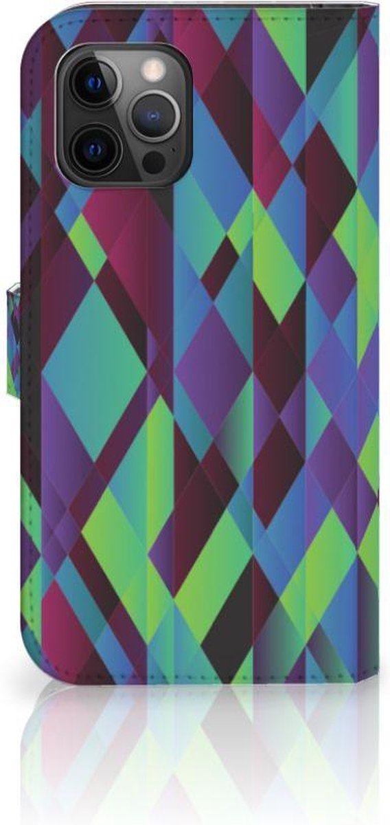 Apple iPhone 12 Pro Max Book Case Abstract Green Blue