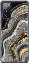 Samsung Galaxy S20 FE hoesje siliconen - Marble agate - Soft Case Telefoonhoesje - Print / Illustratie - Goud