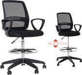 Chaise de bureau - Chaise de bureau ergonomique - Avec repose-pieds - Mesh - Zwart