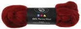 Merino wol,  21 micron, dark red, Zuid-Amerika, 100gr