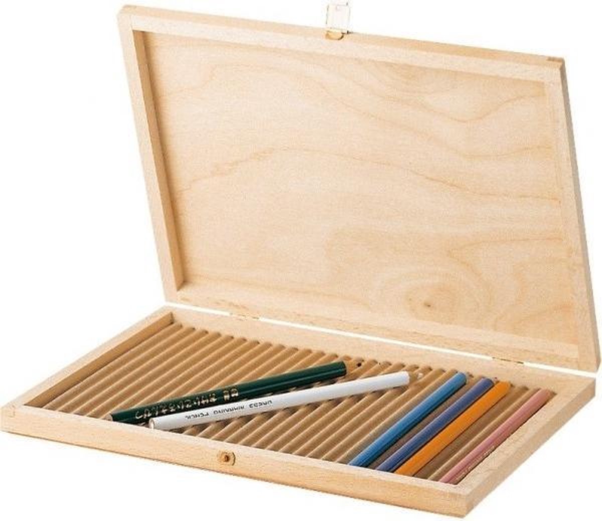 Houten potlodendoos voor 28 potloden
