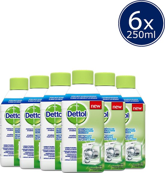 Dettol Wasmachine Reiniger Hygiëne - 250ml x 6 - voordeelverpakking