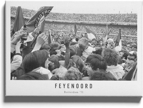 Feyenoord kampioen '71 - Walljar - Wanddecoratie - Schilderij - Canvas