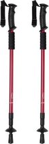 Nutorn - Nordic Walking Stokken - Aanpasbaar - Opvouwbaar - 140cm - Paar - Aluminium - Kwalitatief en sterk - Rood