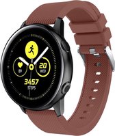 Siliconen Smartwatch bandje - Geschikt voor  Samsung Galaxy Watch Active silicone band - koffiebruin - Horlogeband / Polsband / Armband